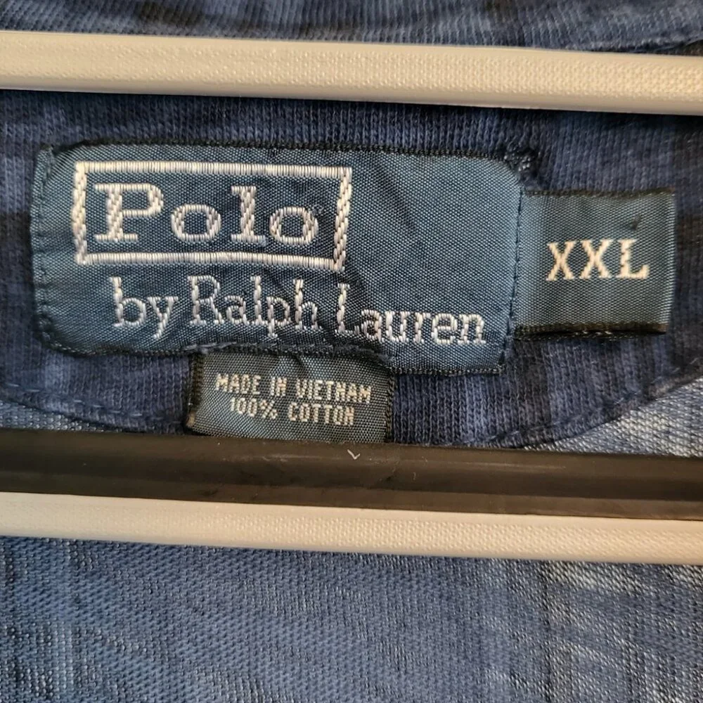 Polo Ralph Lauren Men's Short-Sleeve Collared Polo Button Shirt Blue Plaid XXL